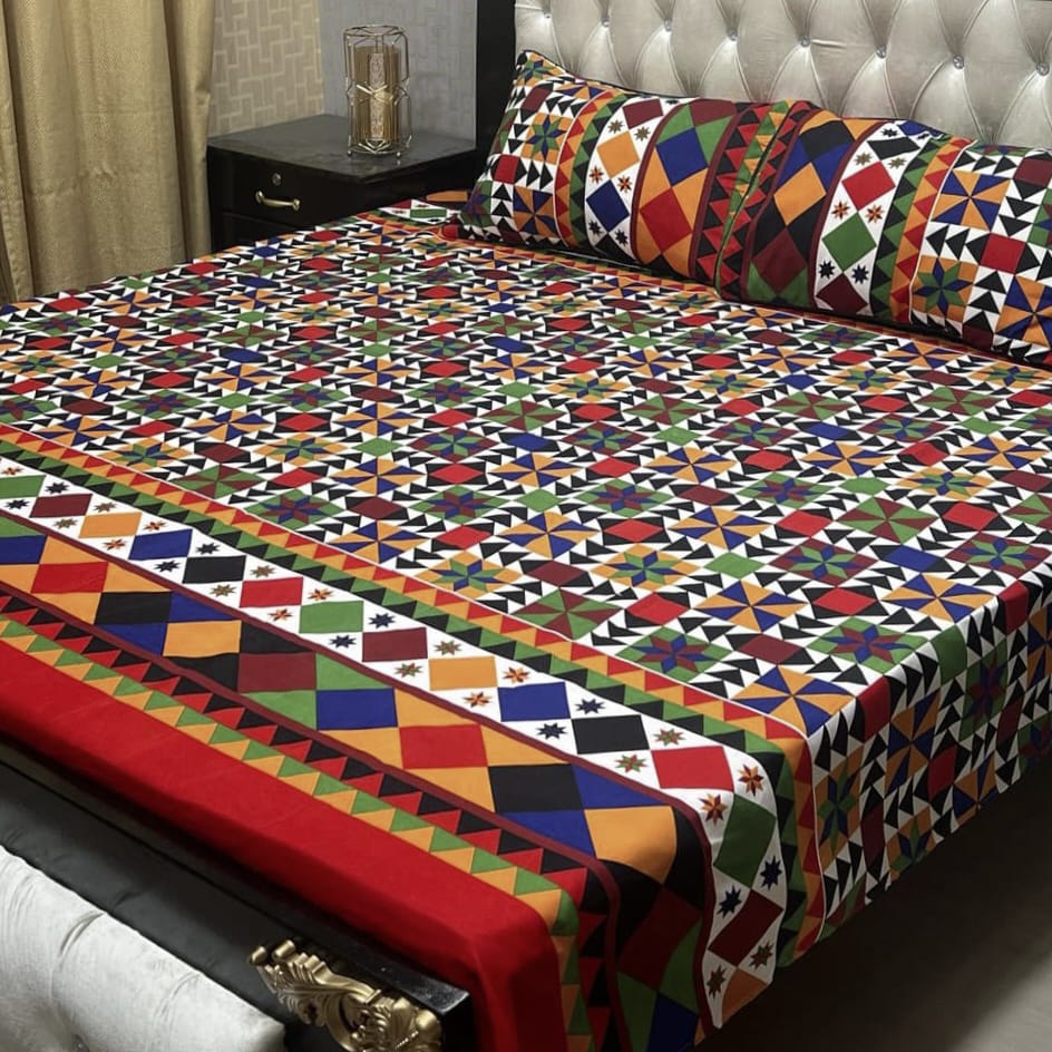 ๐ฏ๐ Bed sheet Cotton Satin King size (95*90) Premium Quality