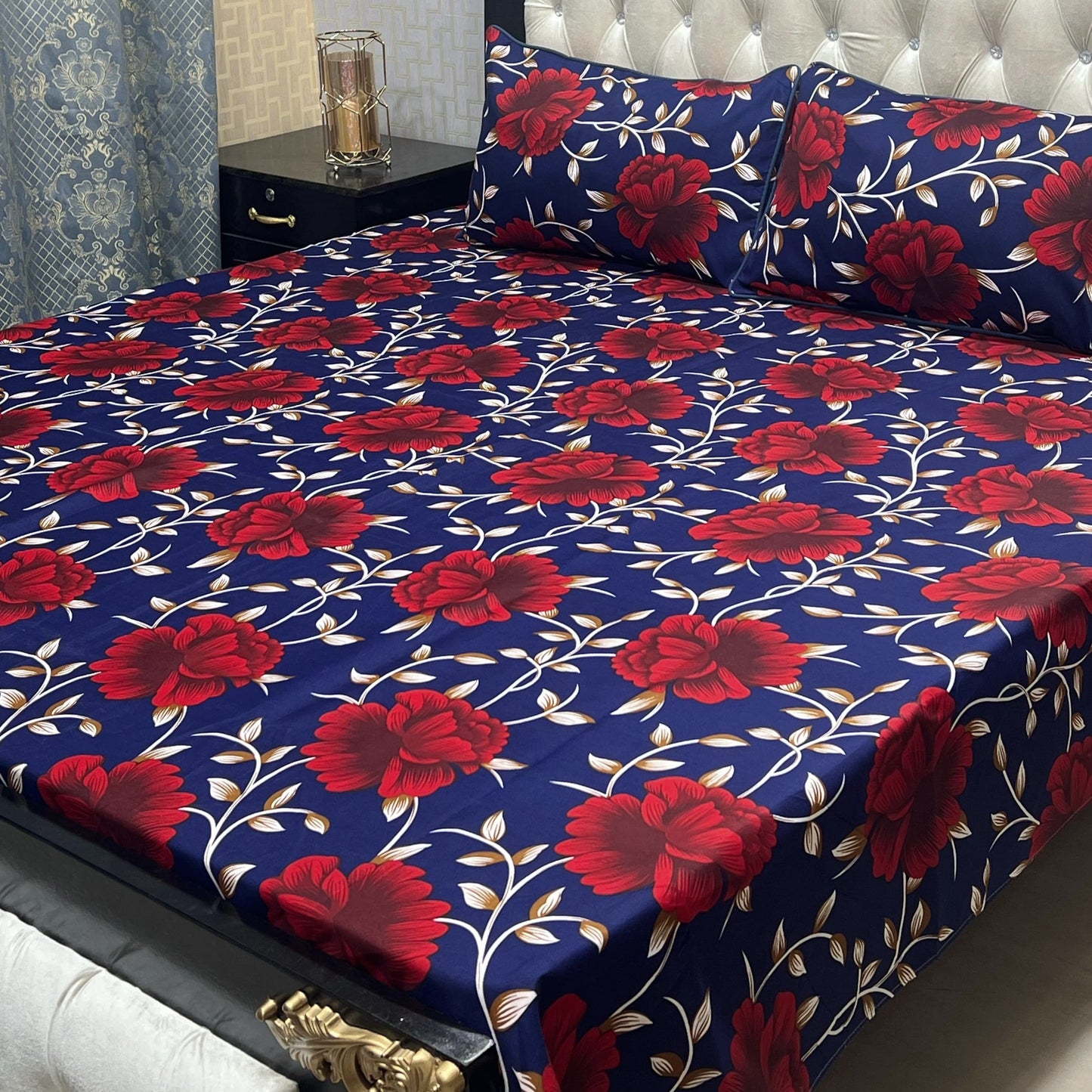 ๐ฏ๐ Bed sheet Cotton Satin King size (95*90) Premium Quality