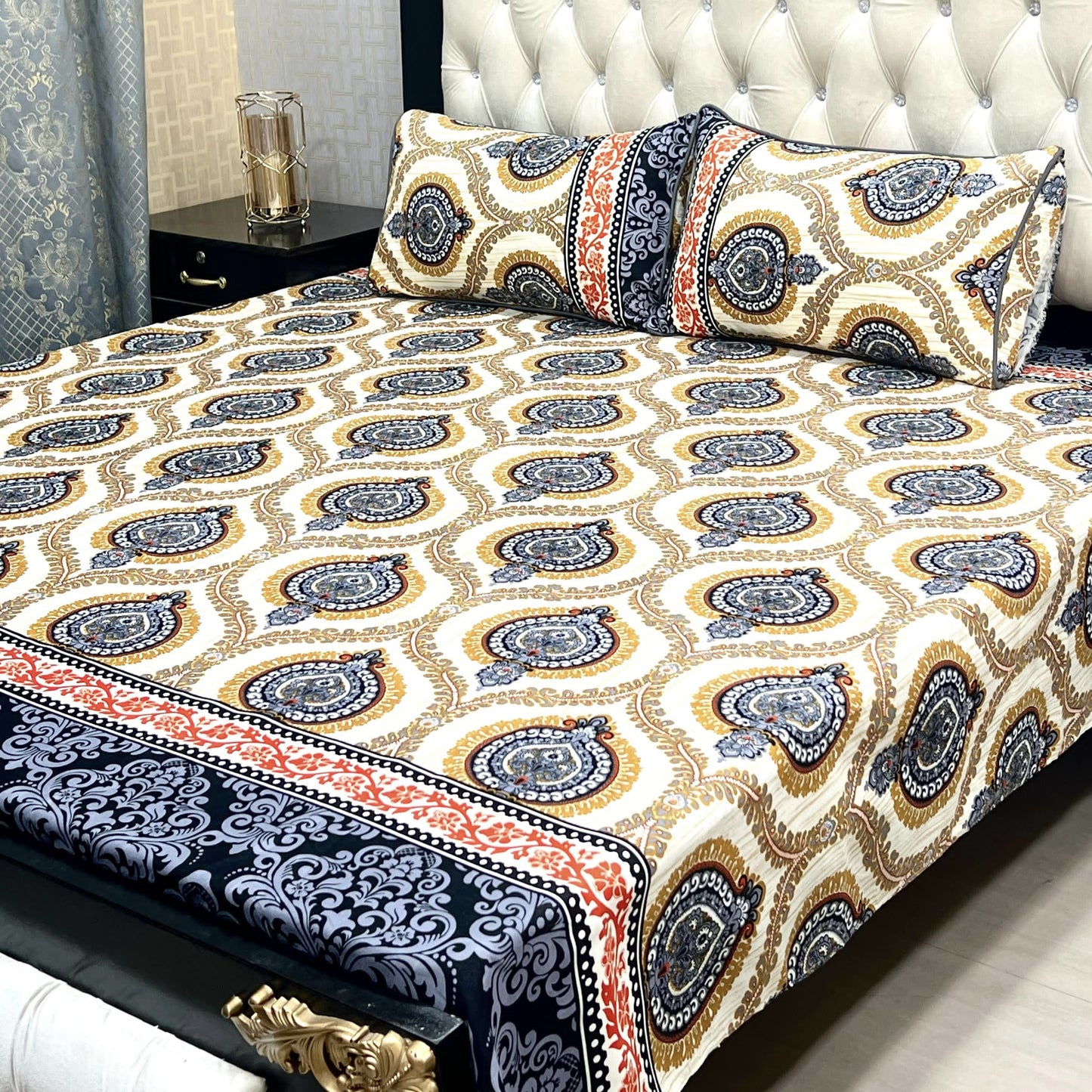 ๐ฏ๐ Bed sheet Cotton Satin King size (95*90) Premium Quality