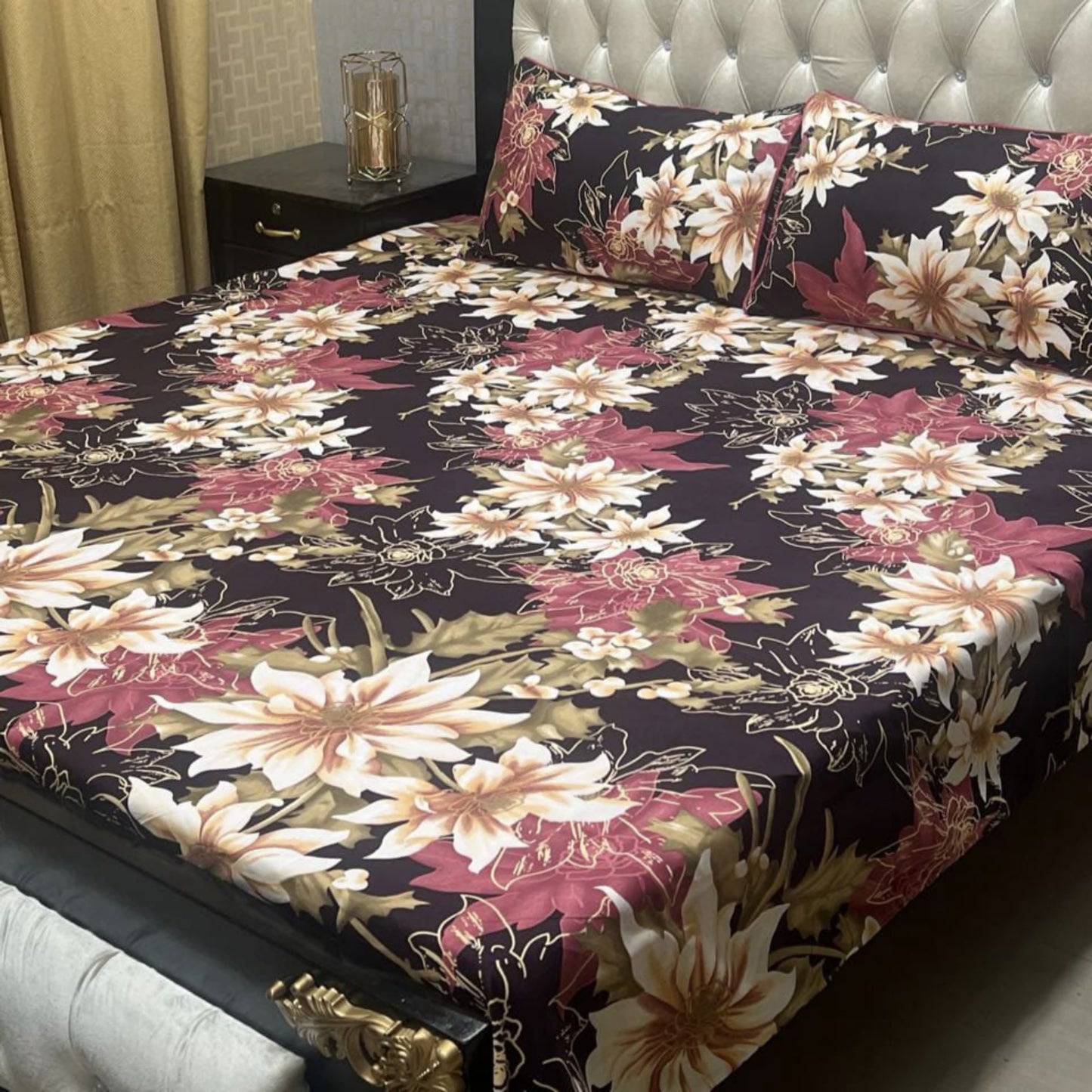 ๐ฏ๐ Bed sheet Cotton Satin King size (95*90) Premium Quality