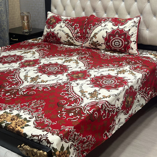 𝟯𝗗 Bed sheet Cotton Satin King size (95*90) Premium Quality