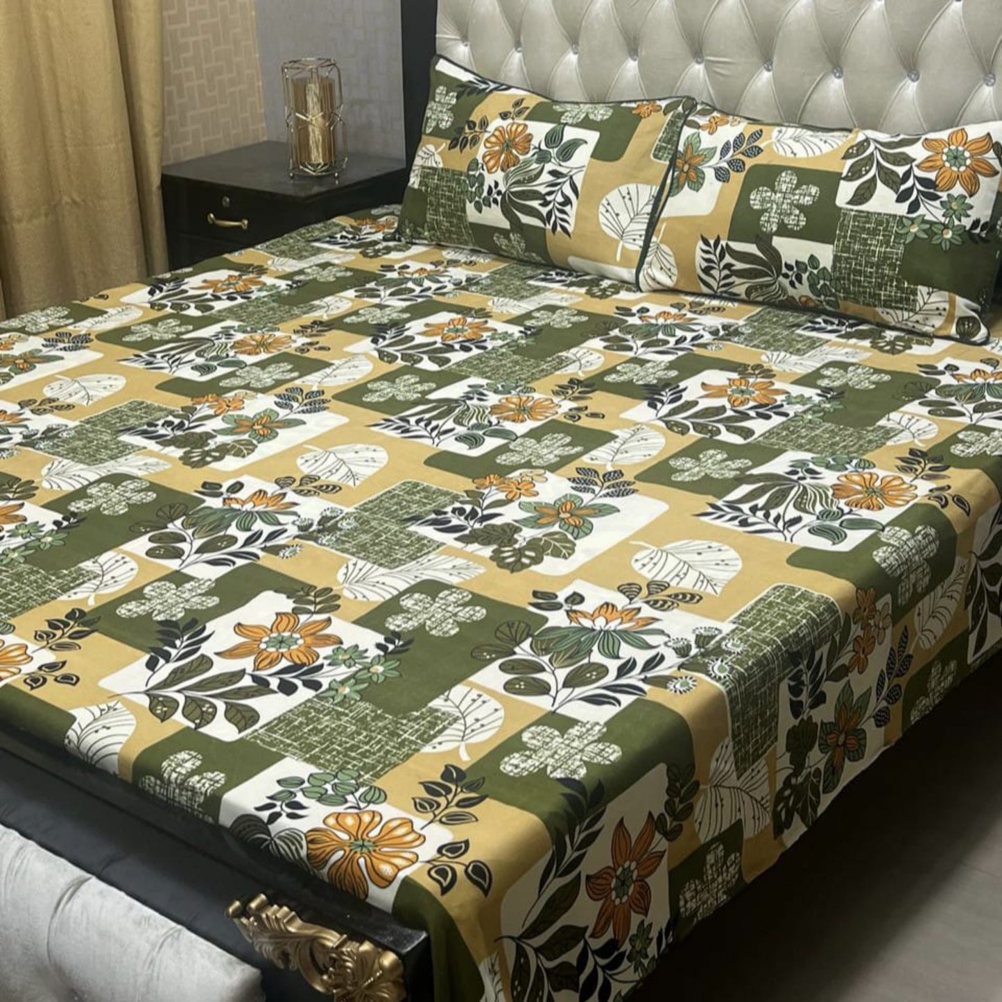 ๐ฏ๐ Bed sheet Cotton Satin King size (95*90) Premium Quality