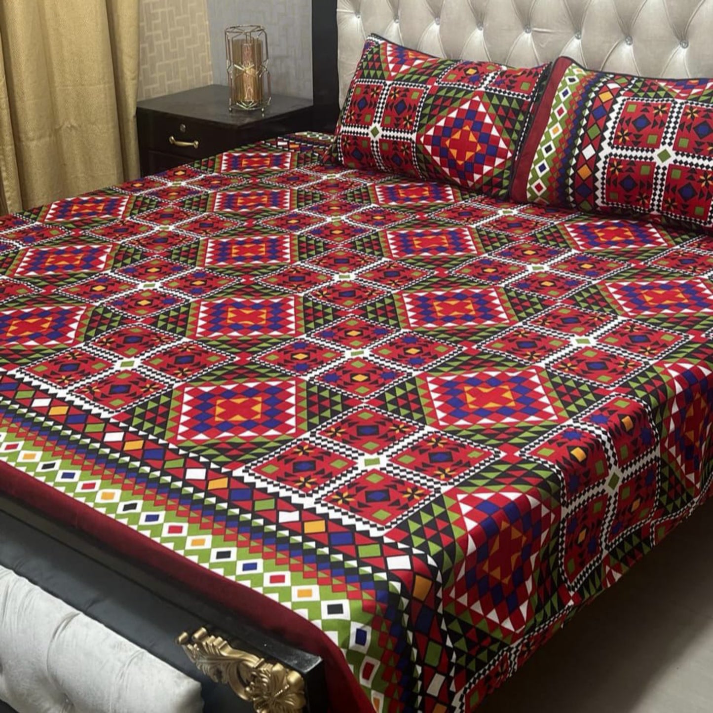 ๐ฏ๐ Bed sheet Cotton Satin King size (95*90) Premium Quality (Copy)