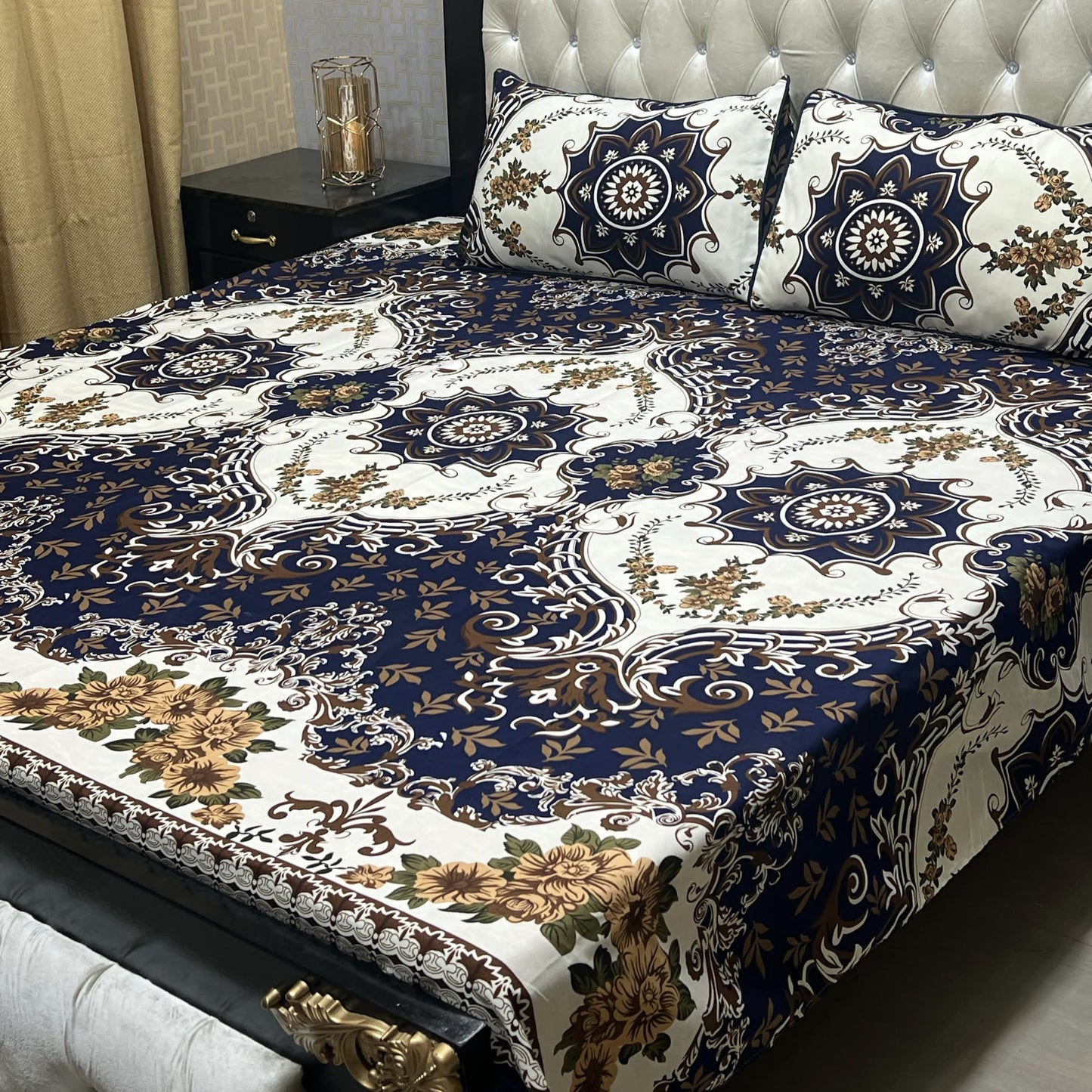 ๐ฏ๐ Bed sheet Cotton Satin King size (95*90) Premium Quality