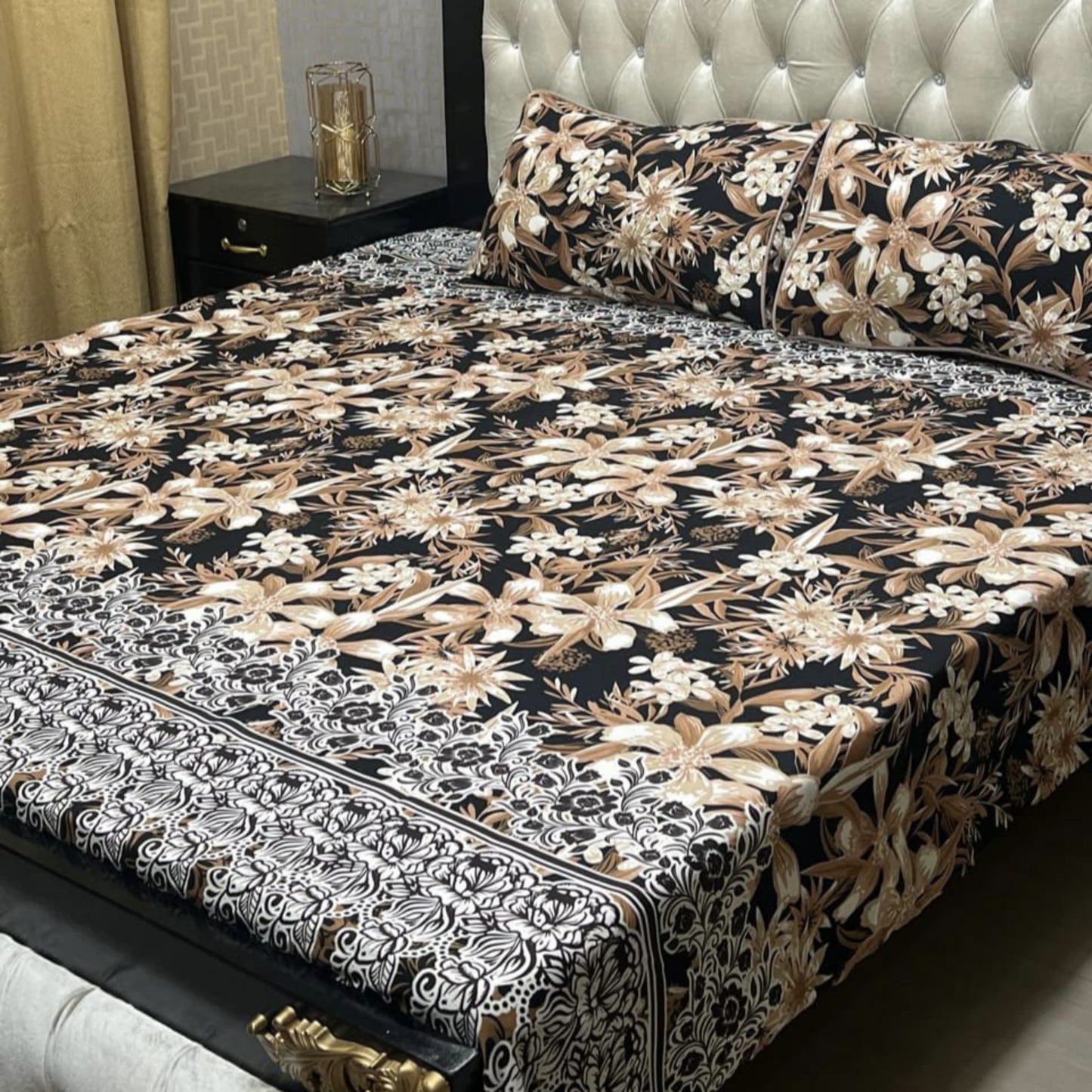 ๐ฏ๐ Bed sheet Cotton Satin King size (95*90) Premium Quality