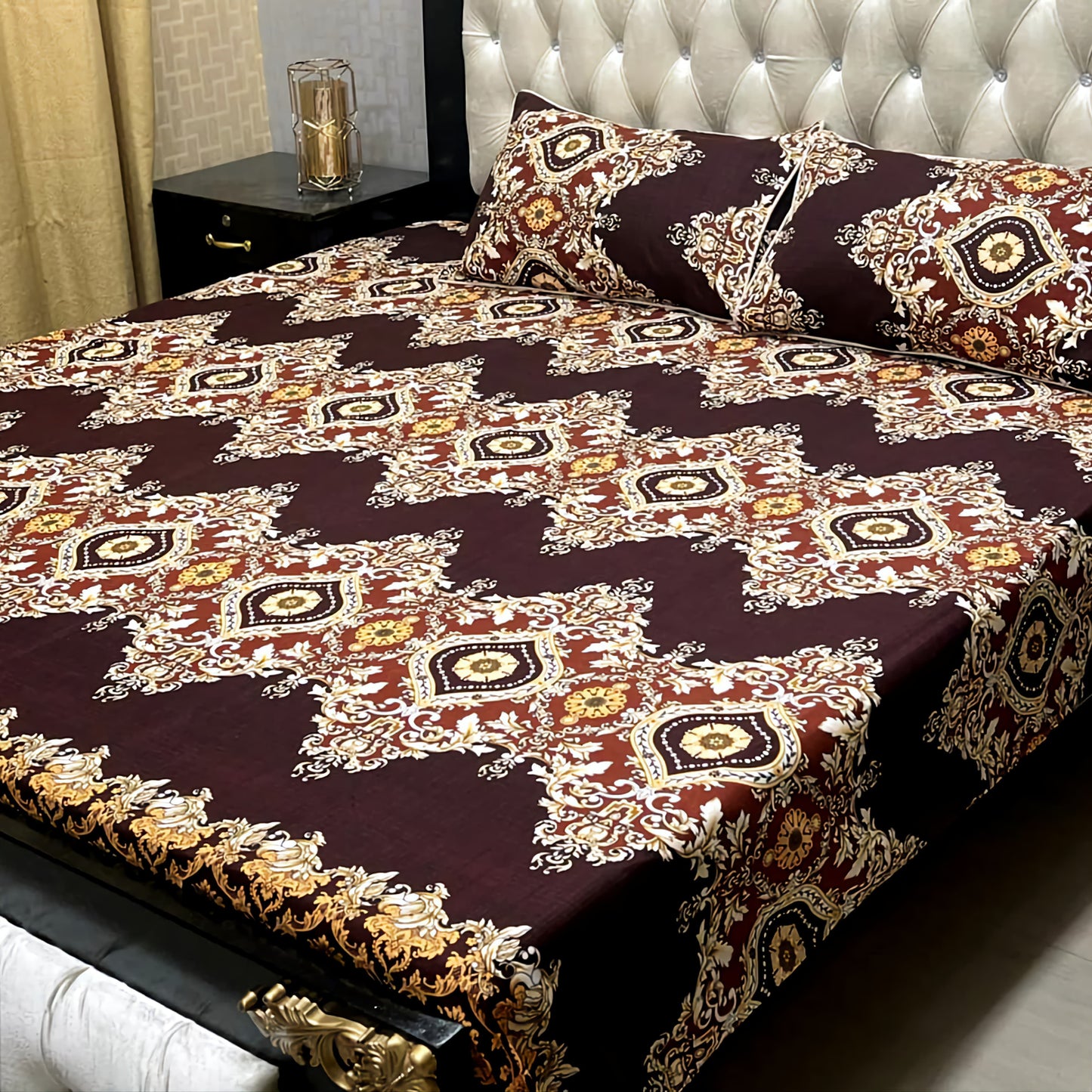 ๐ฏ๐ Bed sheet Cotton Satin King size (95*90) Premium Quality