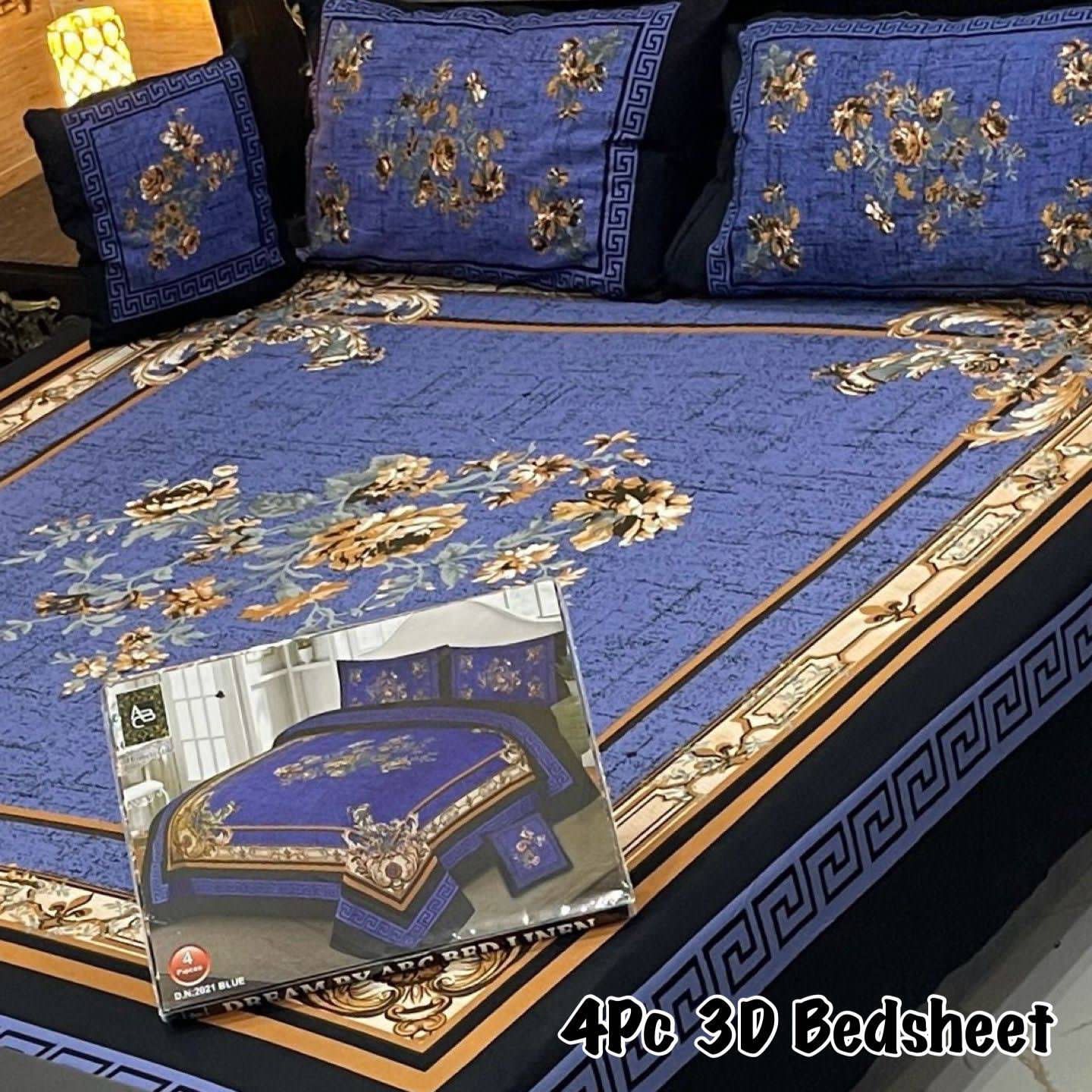 4Pc 3D Panel Bedsheet