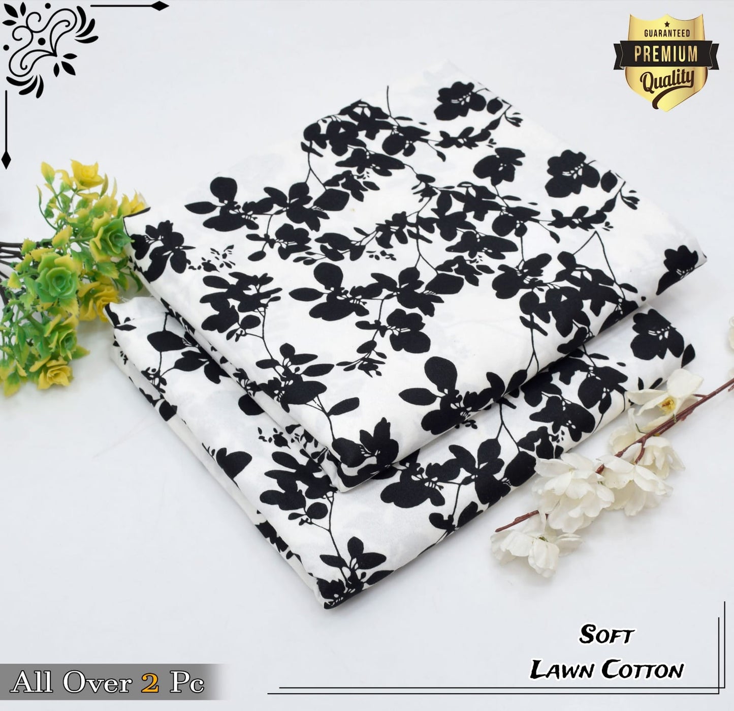Rooma 2Pcs Soft Cotton Lawn Life Time Guaranteed