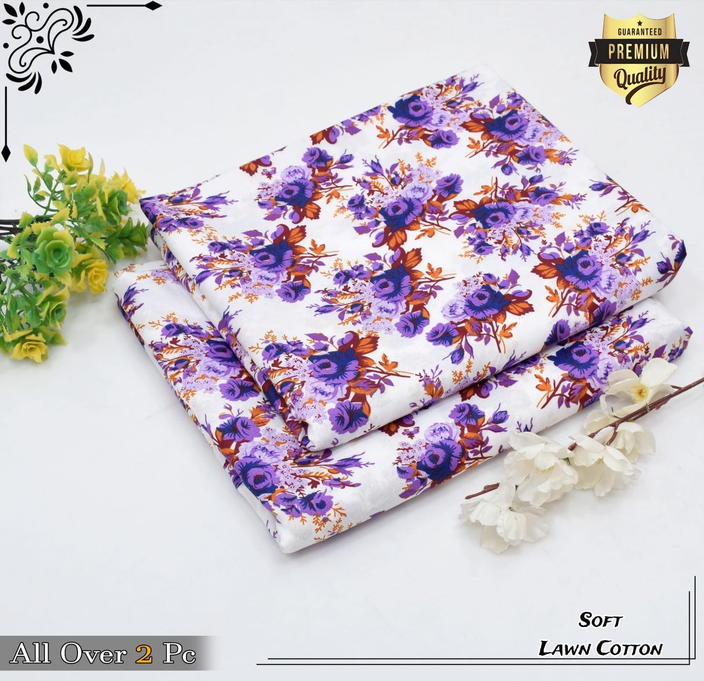 Rooma 2Pcs Soft Cotton Lawn Life Time Guaranteed