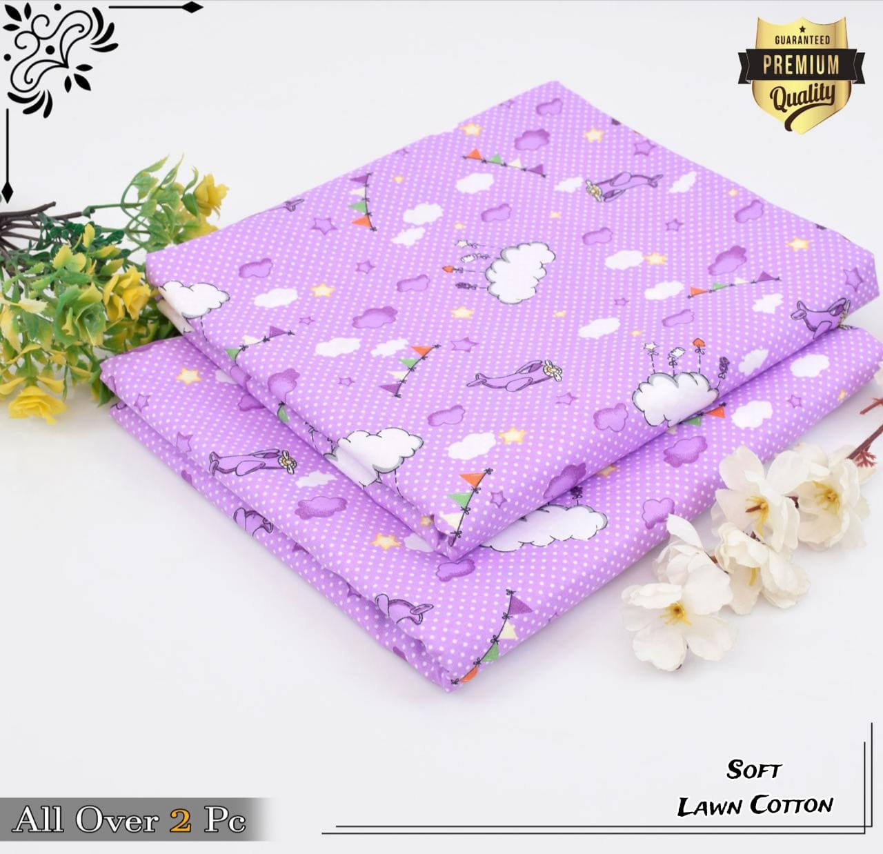 Rooma 2Pcs Soft Cotton Lawn Life Time Guaranteed