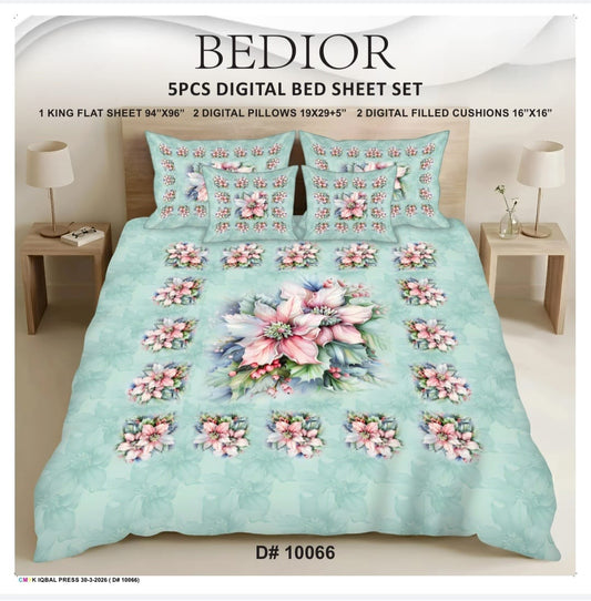 BEDIOR 5PCS DIGITAL 5D BED SHEET SET