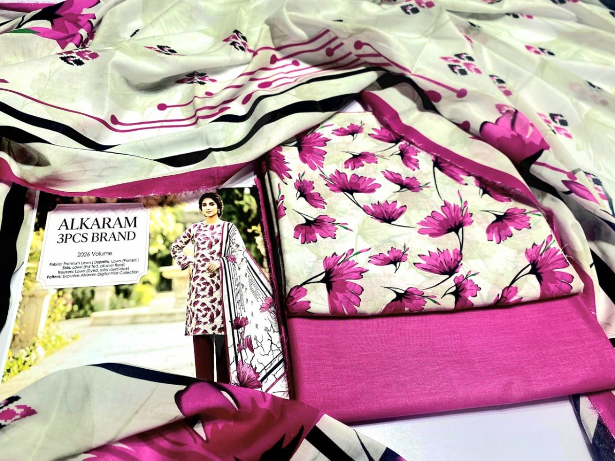 Unstitched Alkaram Lawn 3PC'S