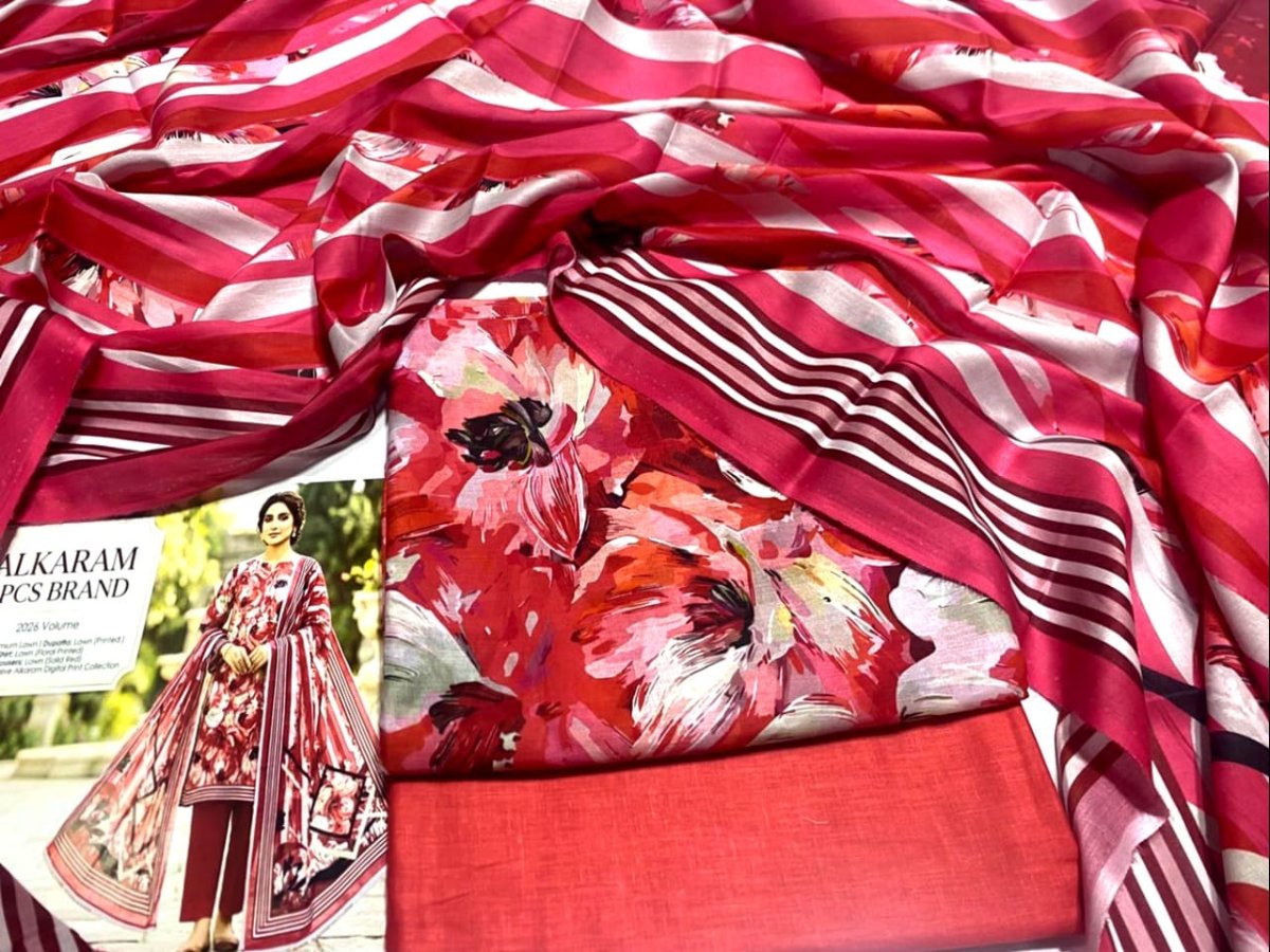 Unstitched Alkaram Lawn 3PC'S