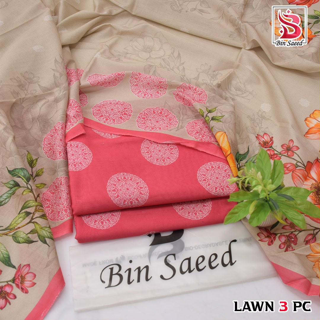 BIN SAEED ORIGINAL 3PC UNSTITCHED SUIT