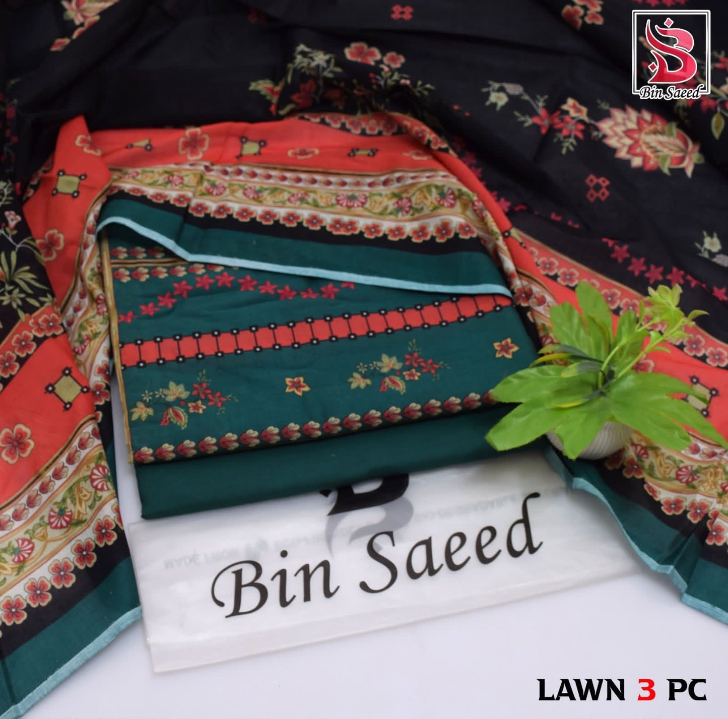 BIN SAEED ORIGINAL 3PC UNSTITCHED SUIT