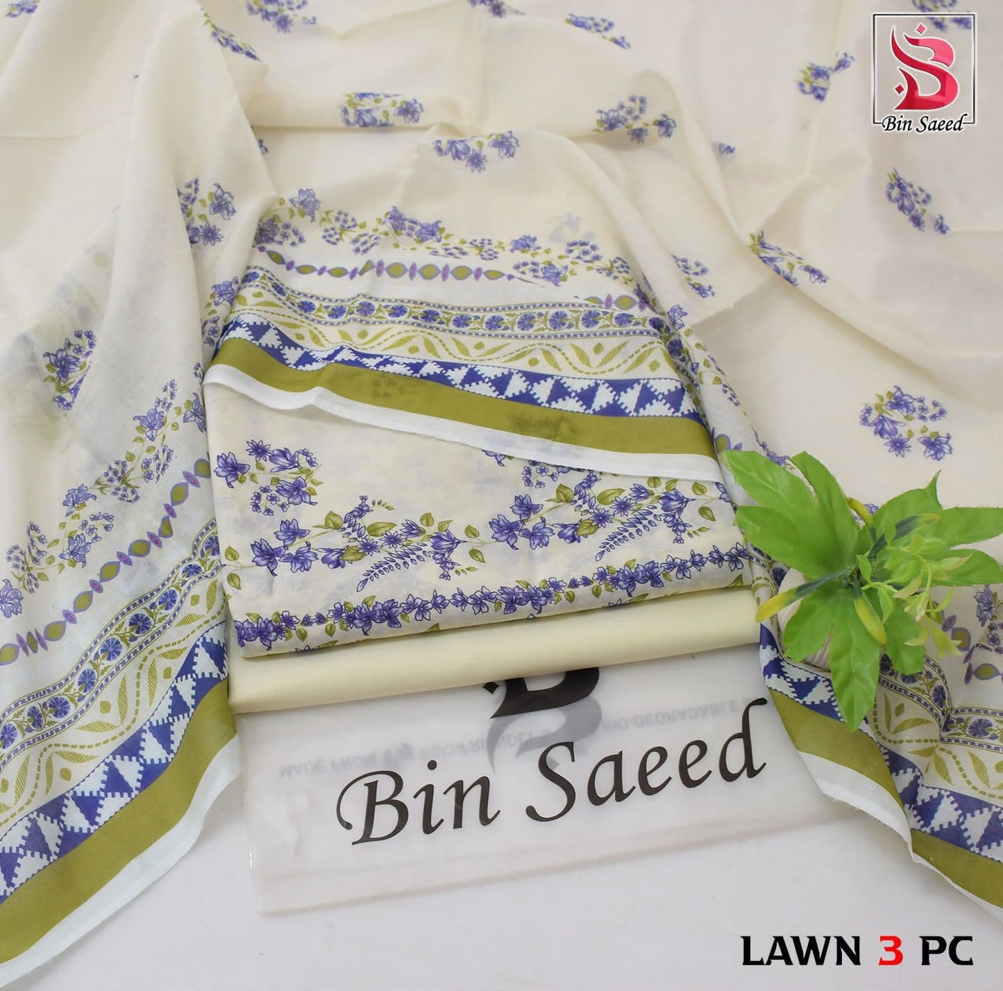 BIN SAEED ORIGINAL 3PC UNSTITCHED SUIT