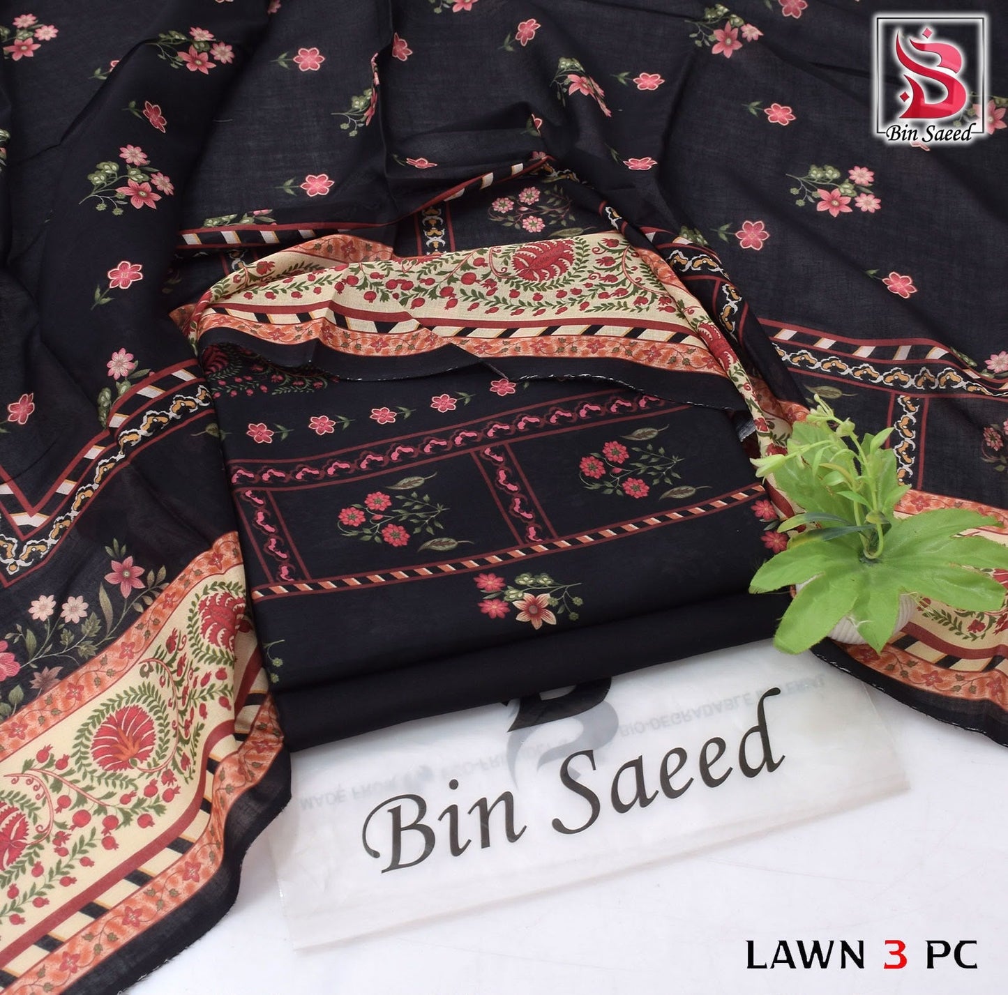 BIN SAEED ORIGINAL 3PC UNSTITCHED SUIT