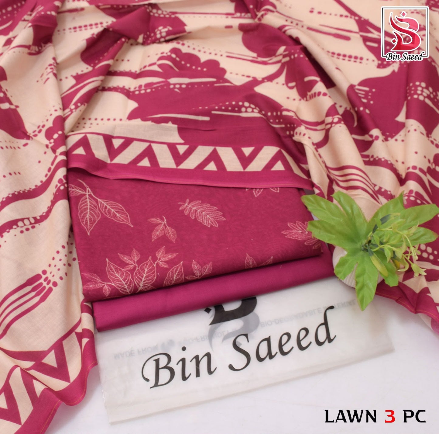 BIN SAEED ORIGINAL 3PC UNSTITCHED SUIT