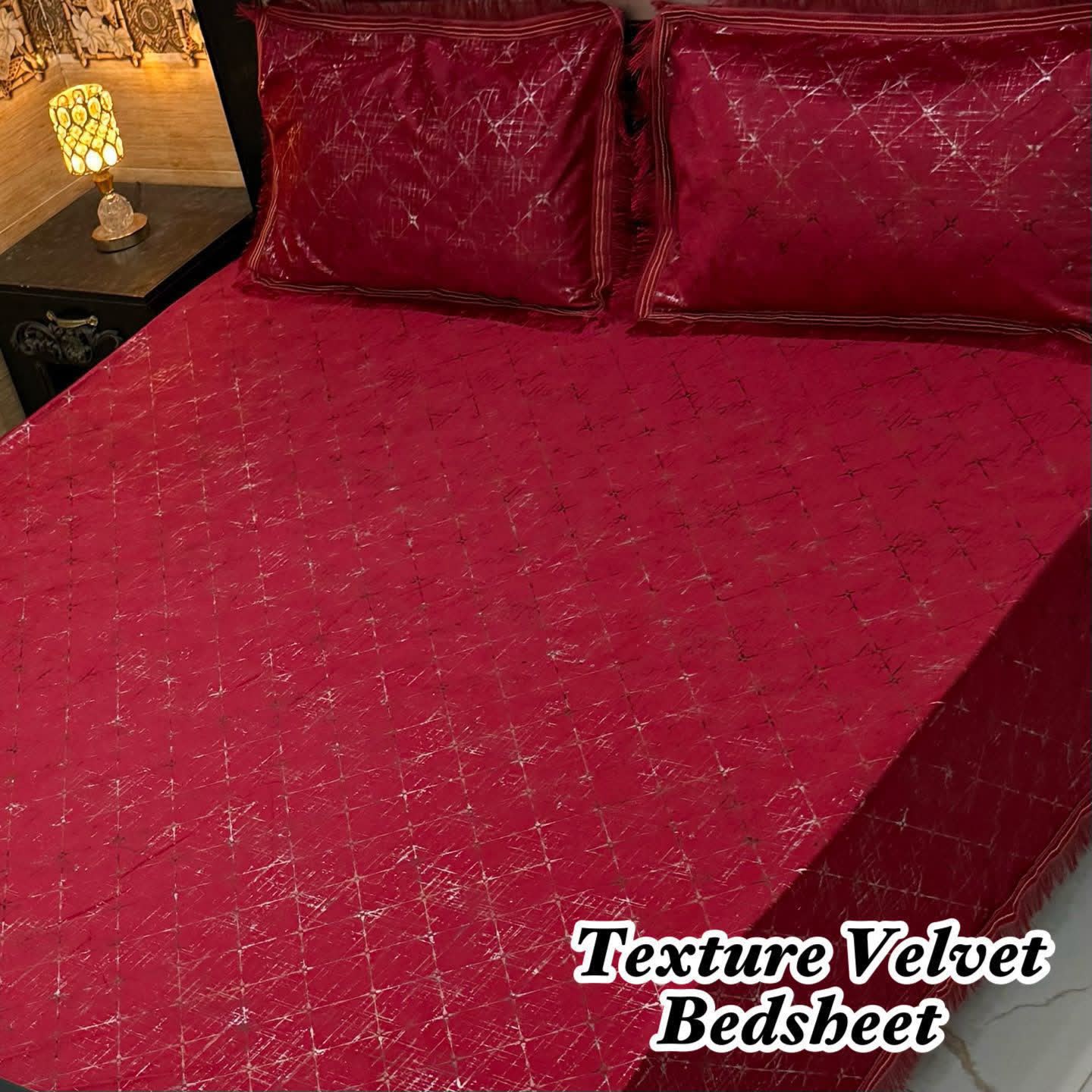Luxury 3PC Texture Velvet 3PC Bedsheet – King Size