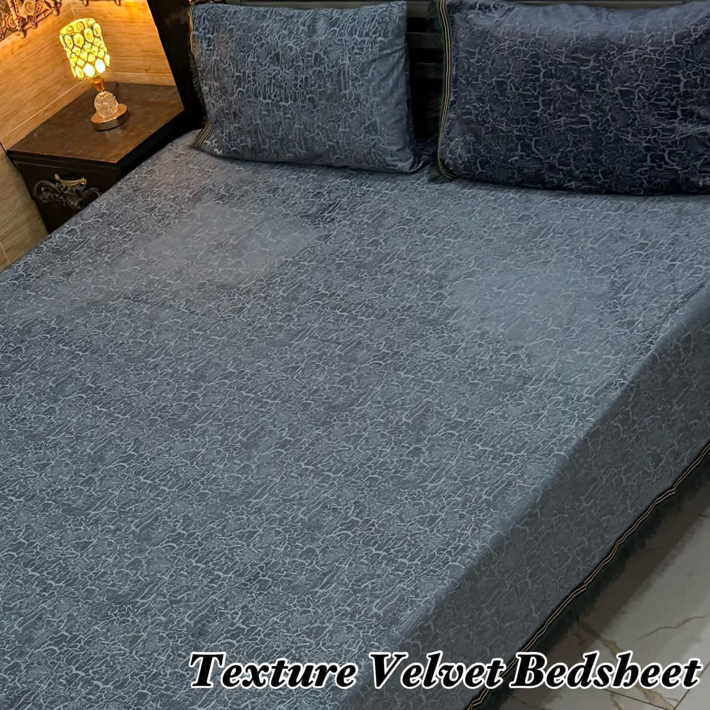Luxury 3PC Texture Velvet 3PC Bedsheet – King Size