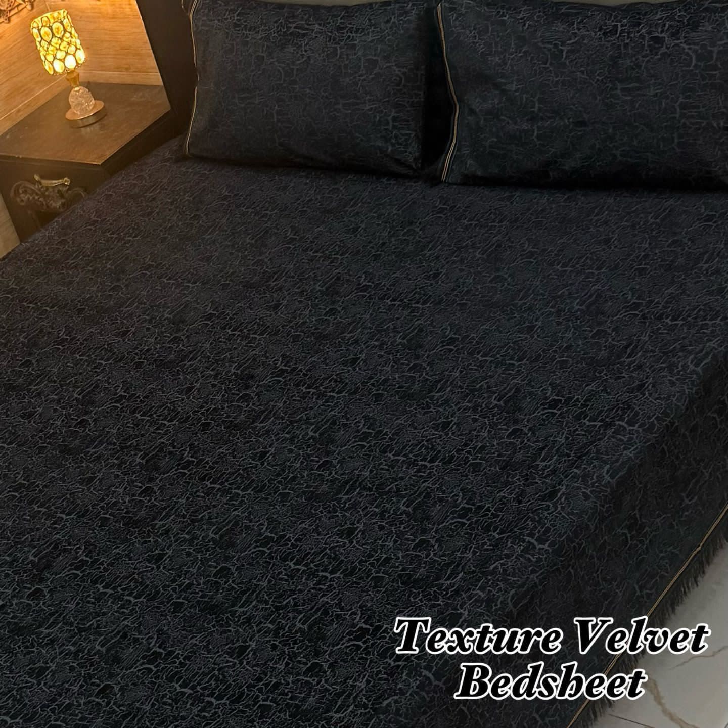 Luxury 3PC Texture Velvet 3PC Bedsheet – King Size
