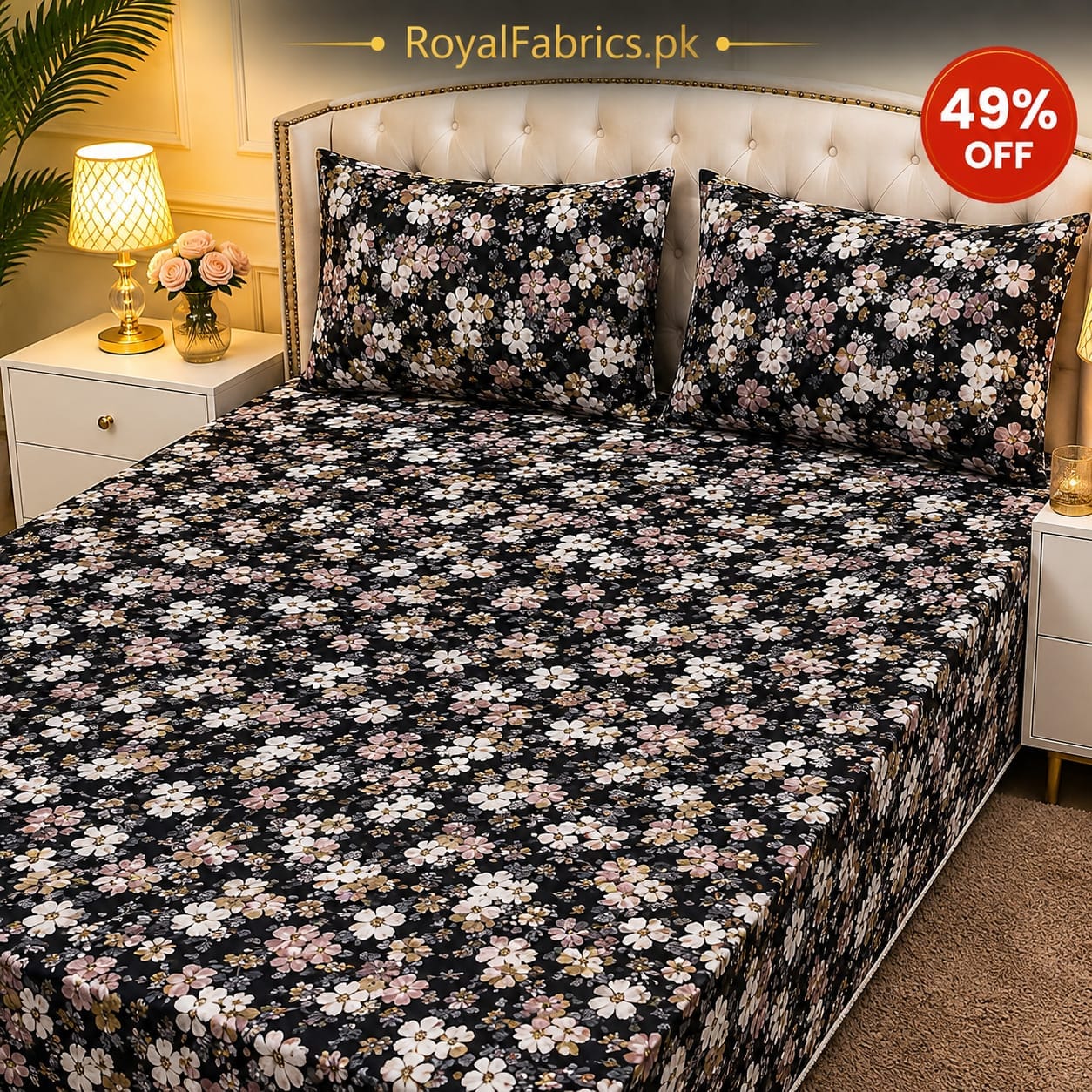 7D Digital Printed Cotton Bed Sheet