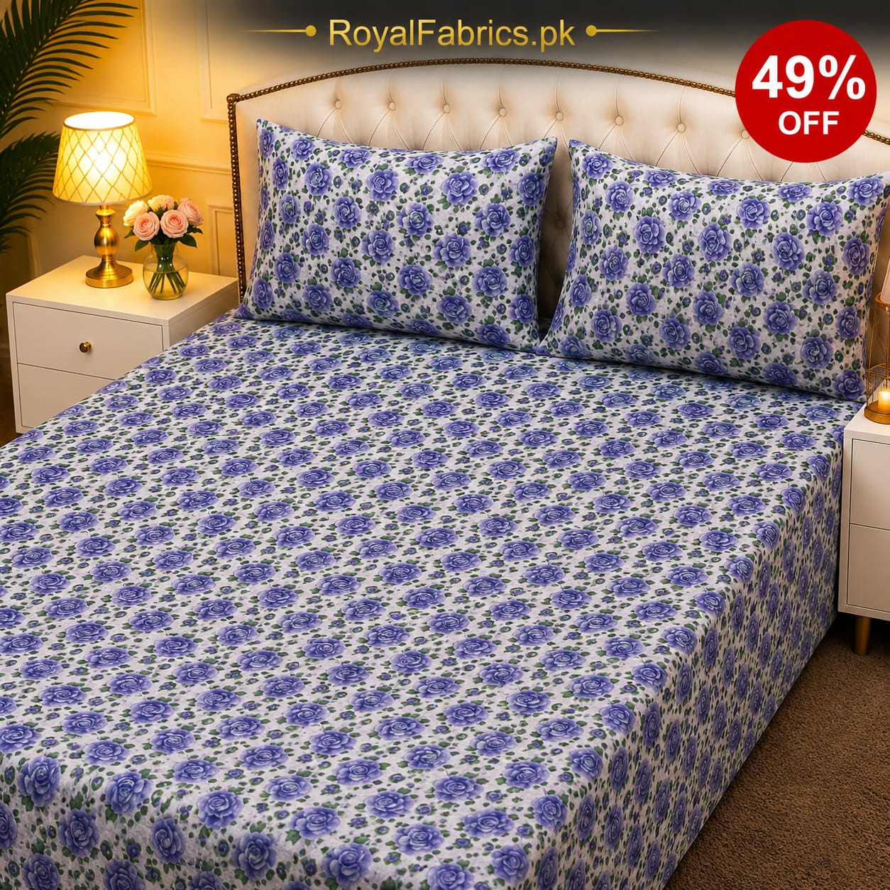 7D Digital Printed Cotton Bed Sheet