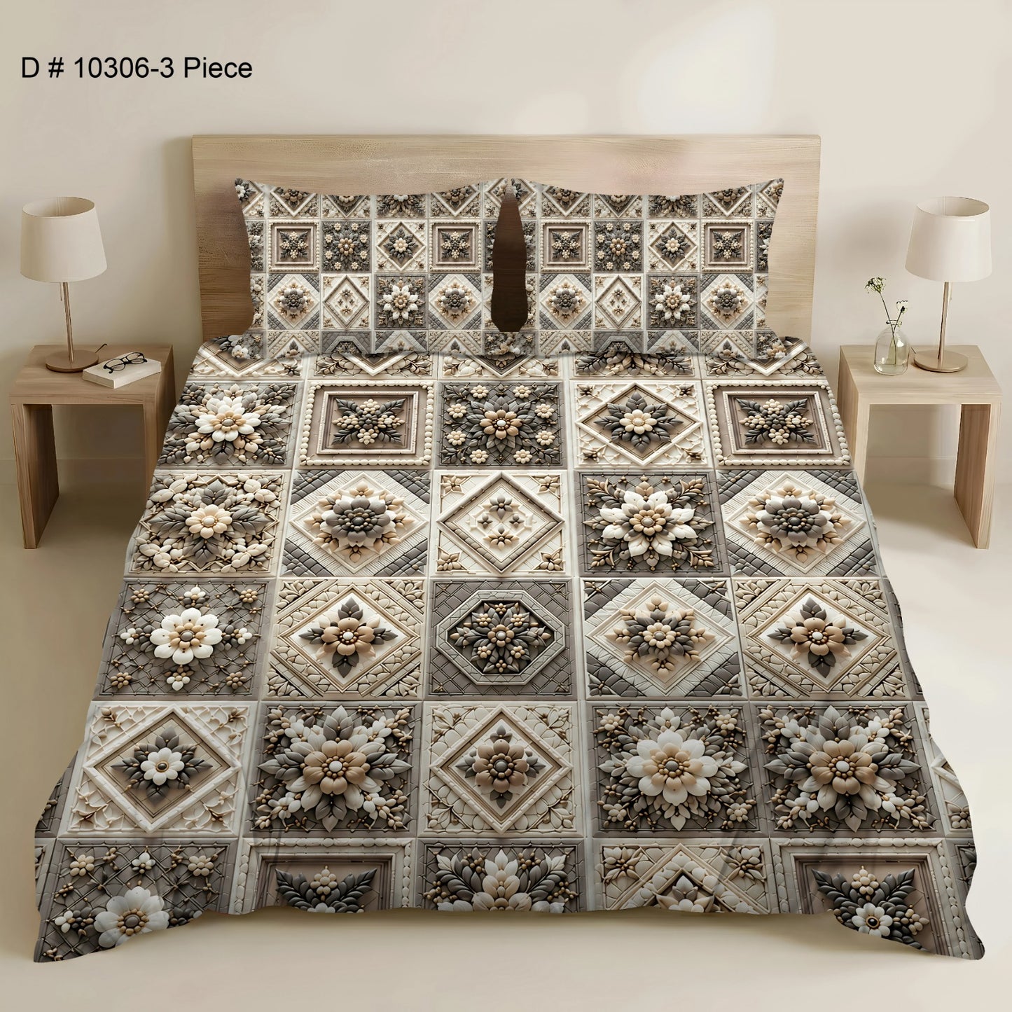 BEDIOR 3PCS DIGITAL 5D BED SHEET SET