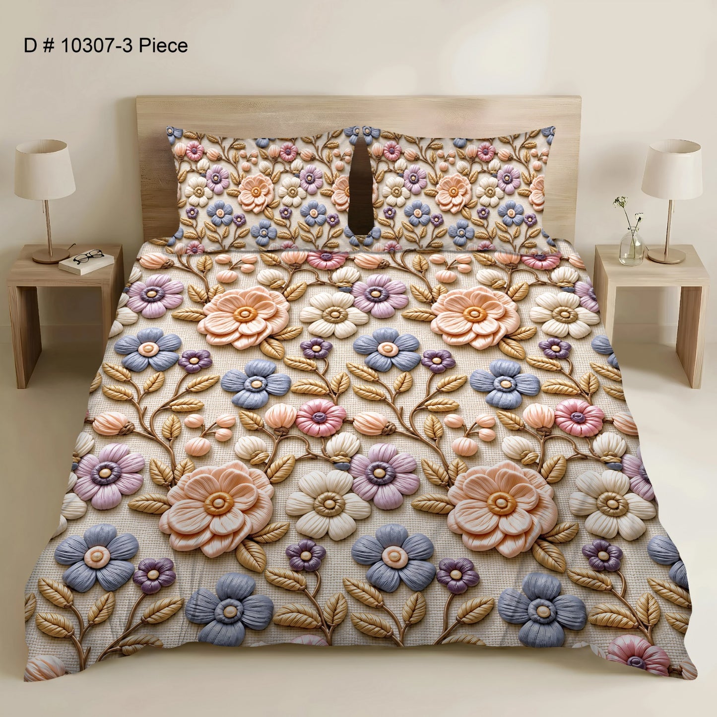 BEDIOR 3PCS DIGITAL 5D BED SHEET SET