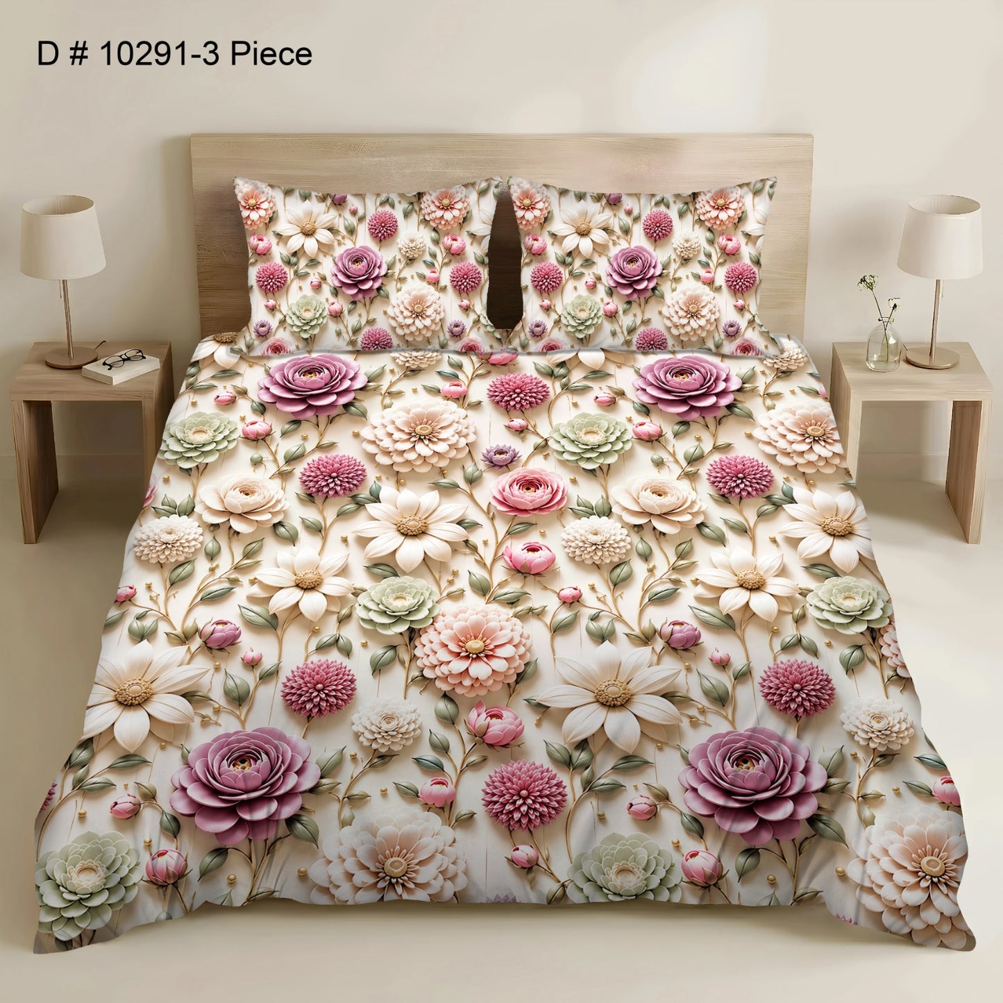 BEDIOR 3PCS DIGITAL 5D BED SHEET SET