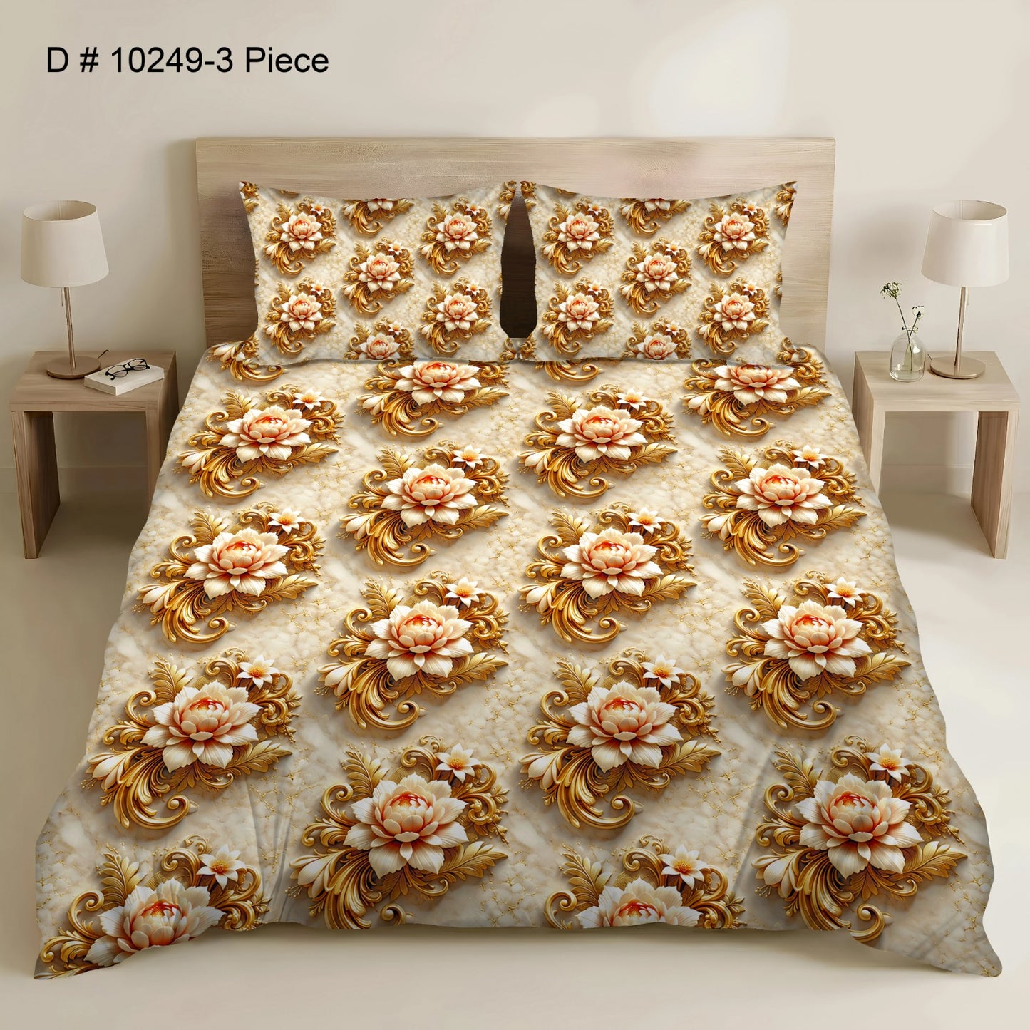 BEDIOR 3PCS DIGITAL 5D BED SHEET SET