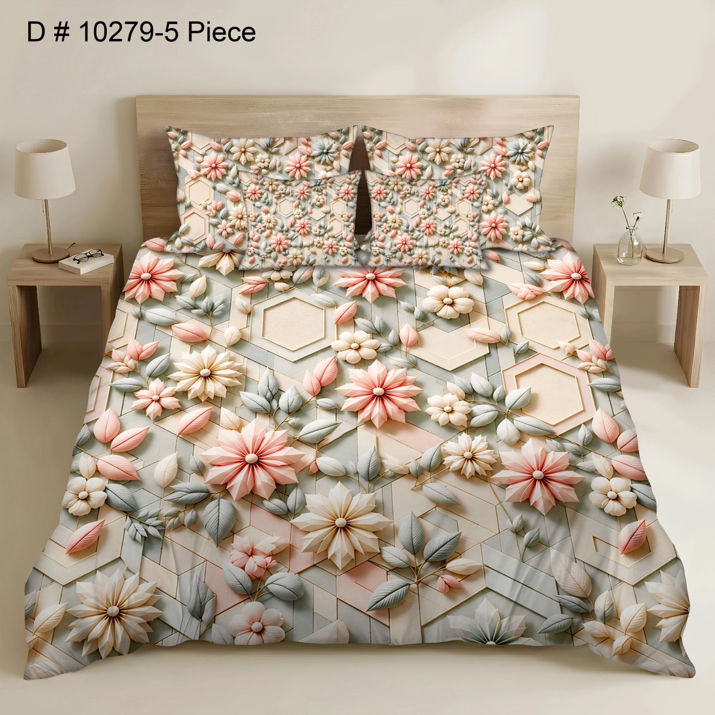 BEDIOR 5PCS DIGITAL 5D BED SHEET SET
