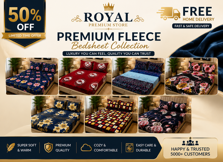 Fleece Bedsheet 3pc-Double Bed