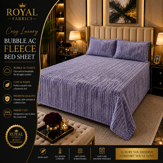 Ultra Soft Bubble Stripe Fleece Bed Sheet