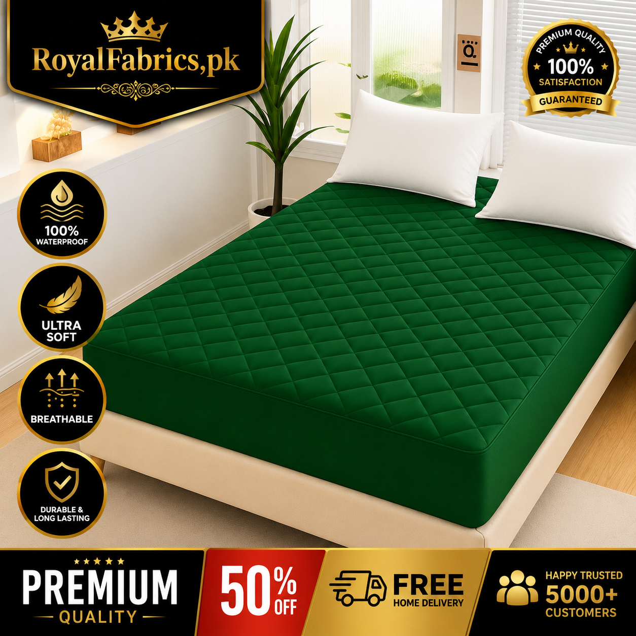 QUILTED WATERPROOF MATTRESS Protector (Cover)
