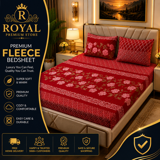 Fleece Bedsheet 3pc-Double Bed