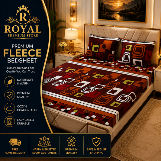 Fleece Bedsheet 3pc-Double Bed