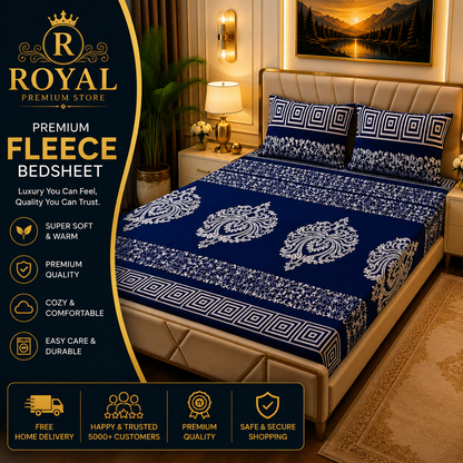 Fleece Bedsheet 3pc-Double Bed