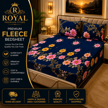 Fleece Bedsheet 3pc-Double Bed