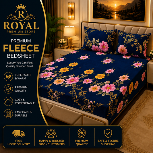 Fleece Bedsheet 3pc-Double Bed