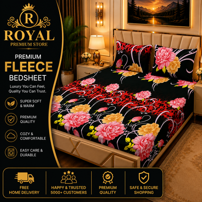 Fleece Bedsheet 3pc-Double Bed