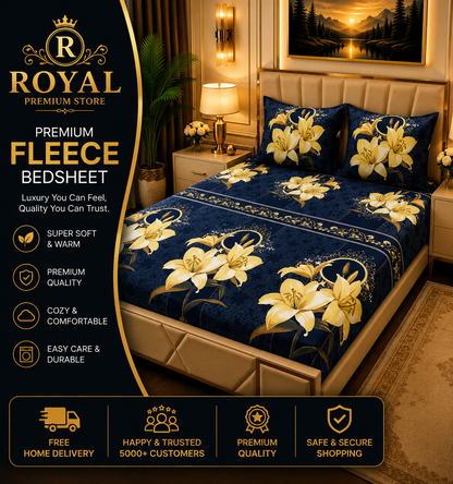 Fleece Bedsheet 3pc-Double Bed
