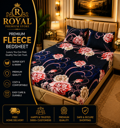 Fleece Bedsheet 3pc-Double Bed