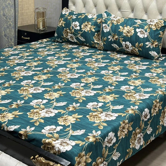 𝟯𝗗 Bed sheet Cotton Satin King size (95*90) Premium Quality