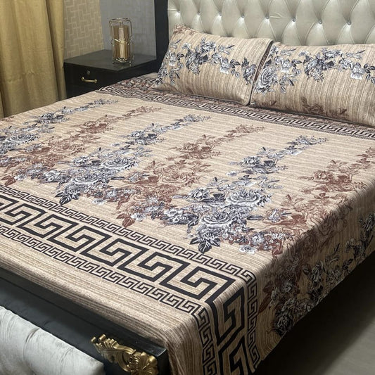 𝟯𝗗 Bed sheet Cotton Satin King size (95*90) Premium Quality