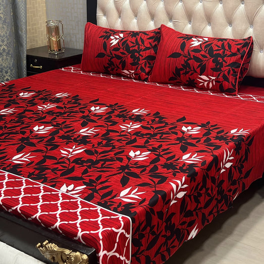 𝟯𝗗 Bed sheet Cotton Satin King size (95*90) Premium Quality