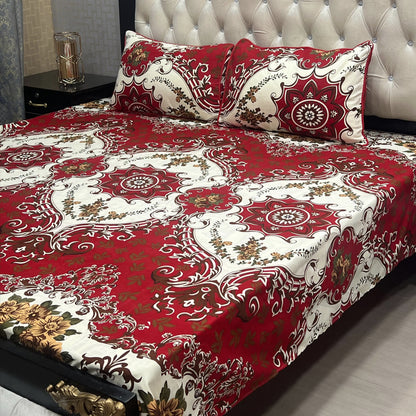 𝟯𝗗 Bed sheet Cotton Satin King size (95*90) Premium Quality