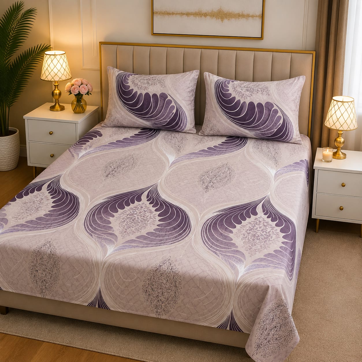 3D Pure Cotton Bed Sheet