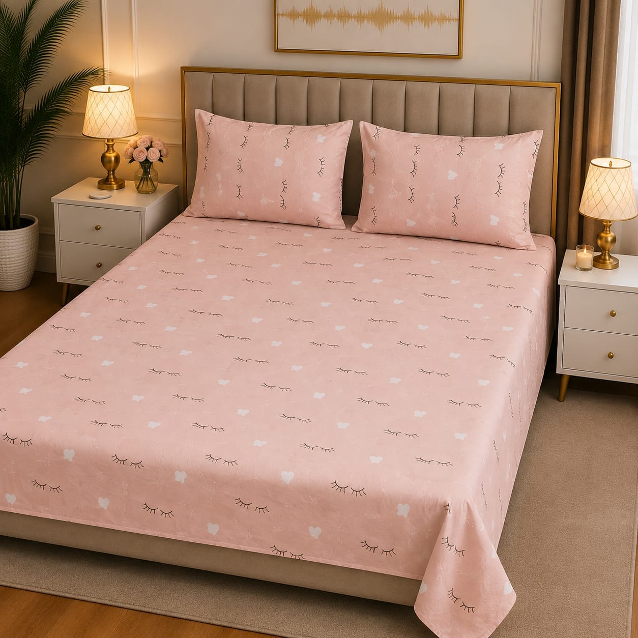 3D Pure Cotton Bed Sheet
