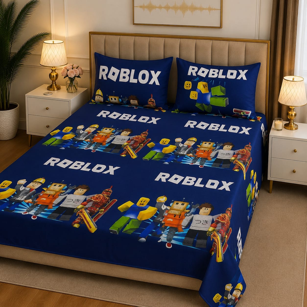 3D Pure Cotton Bed Sheet
